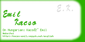 emil kacso business card